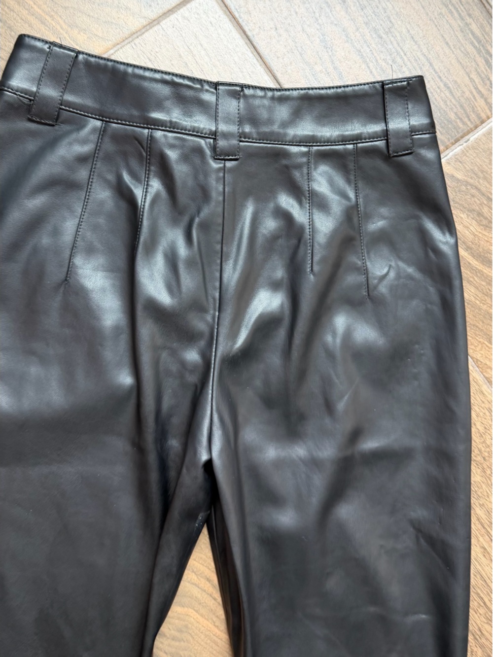 Faux Leather Zara High Rise Straight Pants - Picture 6 of 6